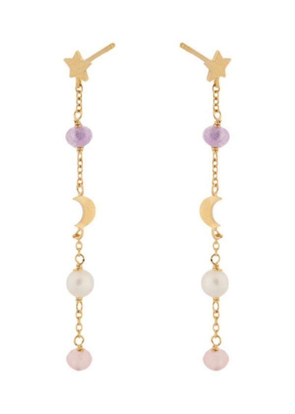 Pernille Corydons Pastel Dream Earchains - Gold. Køb øreringe her.
