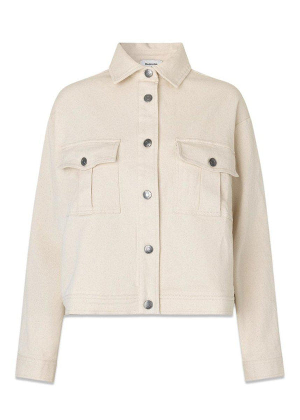 Modströms PeteMD jacket - Cream Milk. Køb denimjakker her.