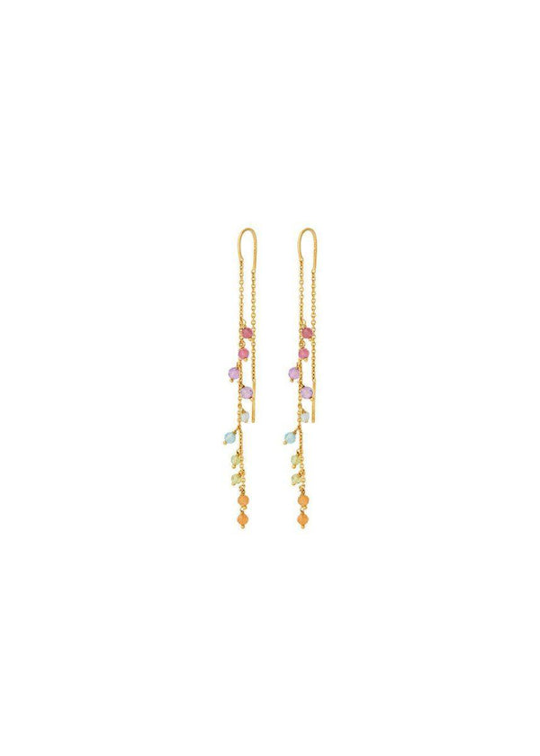 Pernille Corydons Rainbow Earchains length 70 mm - Gold. Køb øreringe her.