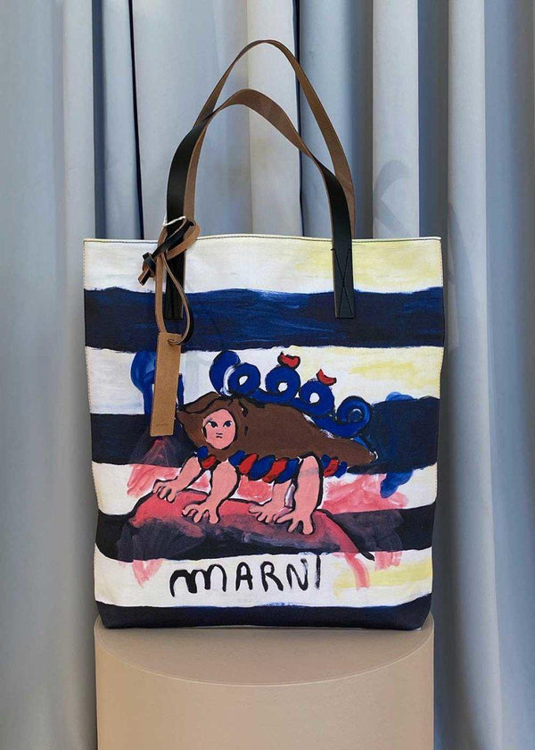 Marnis SHOPPING BAG - Blublack. Køb designertasker||skuldertasker her.