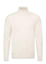 Oscar Jacobson's Salim Rollneck - White Shell. Buy knitting here.