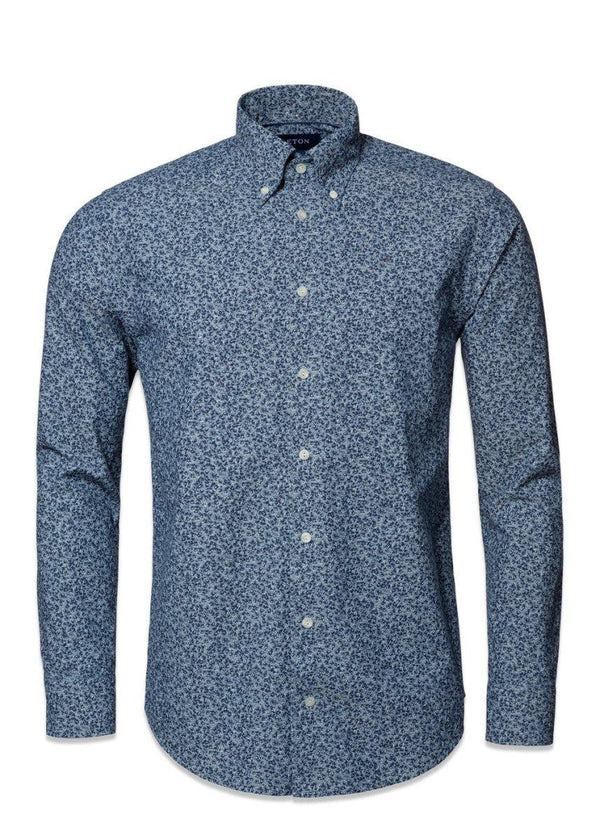 Etons Slim-Chambray Floral Shirt - Blue Denim. Køb shirts her.