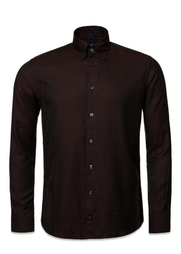 Etons Slim - Cotton-Tencel Flannel - Brown. Køb shirts her.