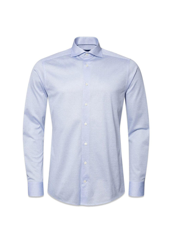 Etons Slim-Fine Knit Pique - Blue. Køb shirts her.