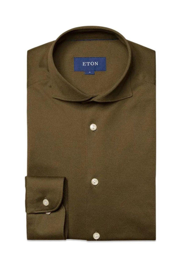 Etons Slim-Pique - Green. Køb shirts her.