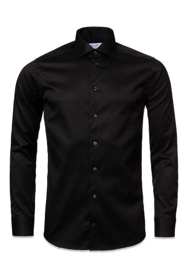 Etons Slim - Signature Twill - Sort. Køb shirts her.