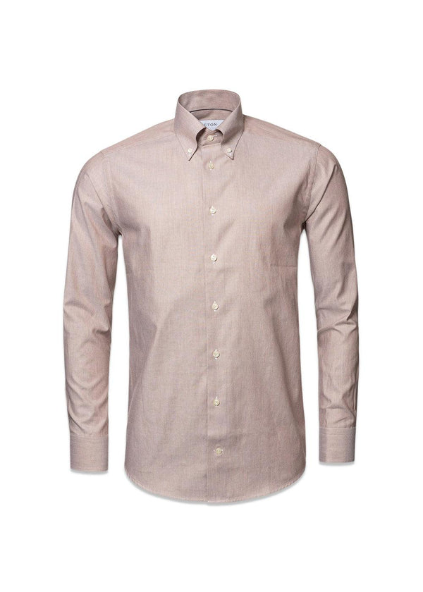 Etons Slim-Wrinkle Free Oxford Shirt - Light Brown. Køb shirts her.