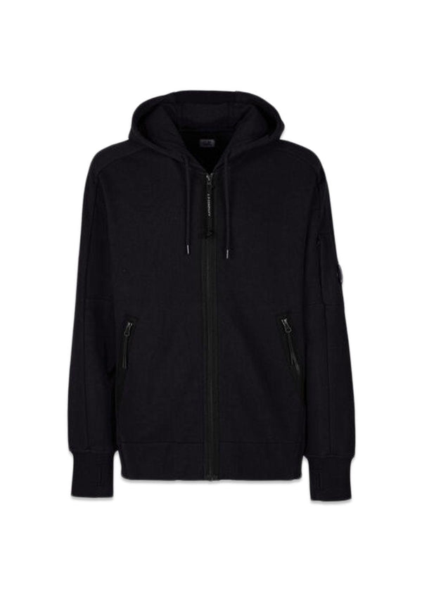 C.P. Companys Sweatshirts-Hooded Open - Black. Køb hoodies her.