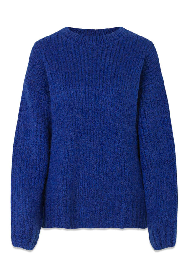 Modströms Valentia o-neck - Electric Blue. Køb strik her.