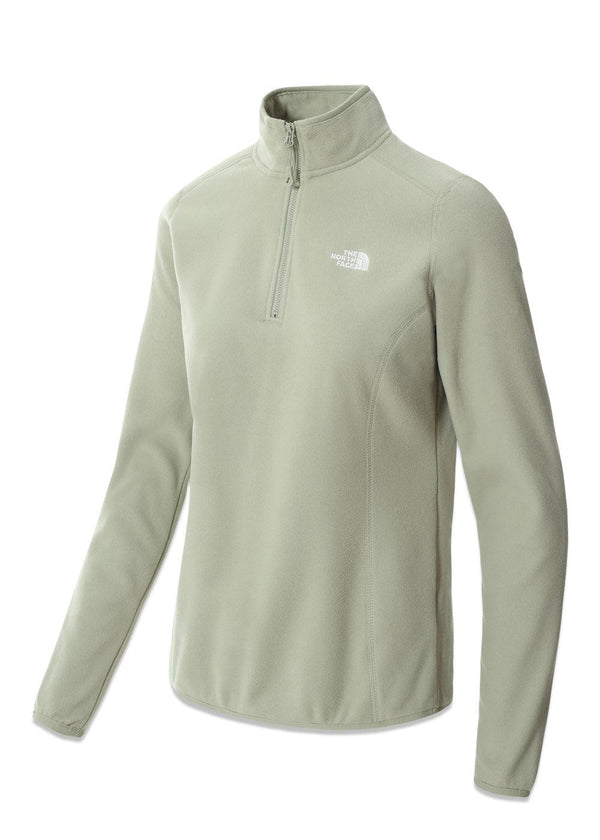 The North Faces W 100 Glacier 1/4 zip - Tea Green. Køb fleece her.